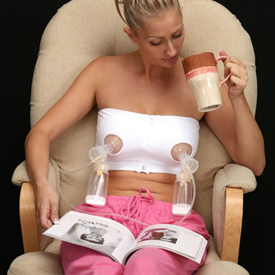 Illustration for article titled The Joyful World Of Hands-Free Breast Pumping